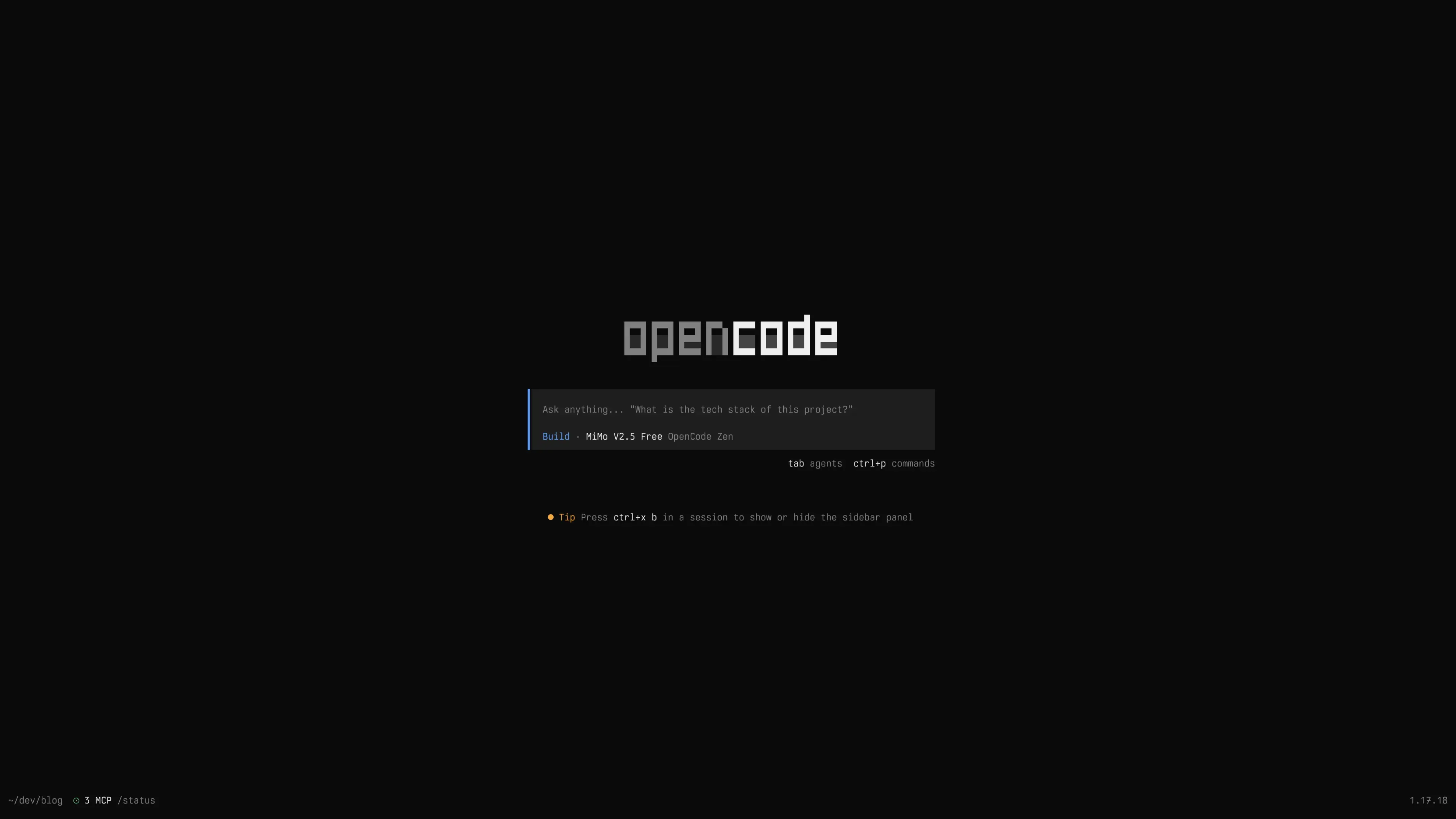 image of opencode splashscreen